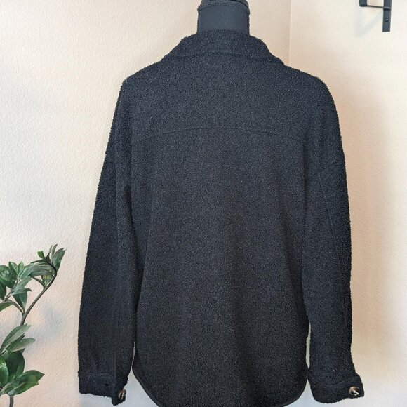 Misng Women's Faux Shearling Shaggy Oversized Shacket Jacket Long Sleeve Fuzzy - Picture 2 of 6